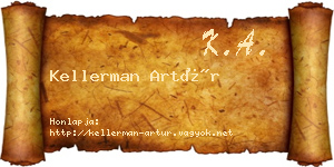 Kellerman Artúr névjegykártya